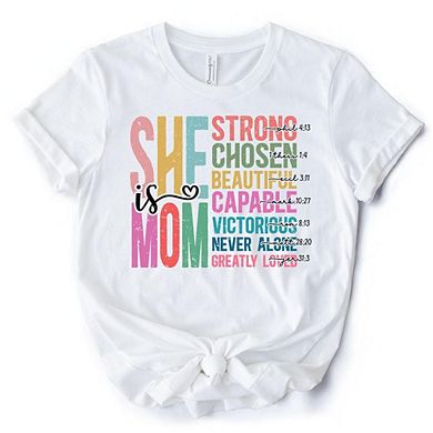 Inspirational Christian Mom T-Shirt, Affirmation White Tee for Strong and Motivated Mothers