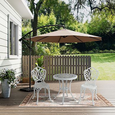 Mondawe 24" Round Cast Aluminum Patio Outdoor Bistro Table Dining Table