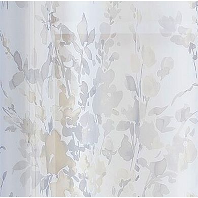 Kate Aurora Gray 4 Piece Rod Pocket Semi Sheer Floral Window Curtain Panel Set