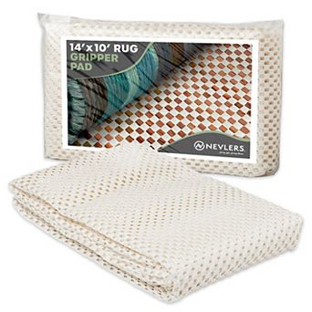 Nevlers 10 ft. x 14 ft. White Anti Slip Rug Pad for Hard Surface Flooring