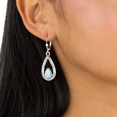 Southwest Spirit® Sterling Silver Gemstone Teardrop Drop Earrings