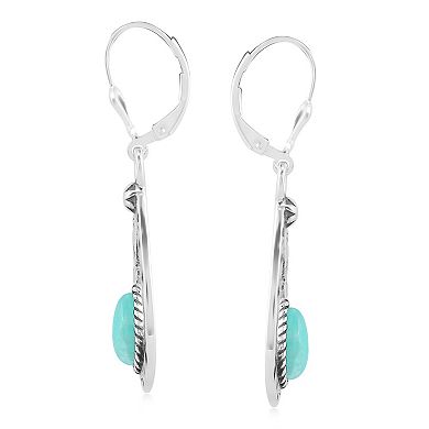 Southwest Spirit® Sterling Silver Gemstone Teardrop Drop Earrings