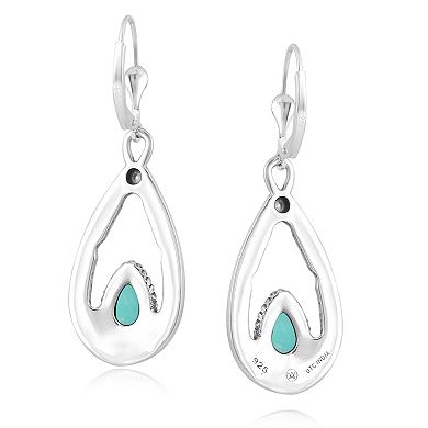 Southwest Spirit® Sterling Silver Gemstone Teardrop Drop Earrings