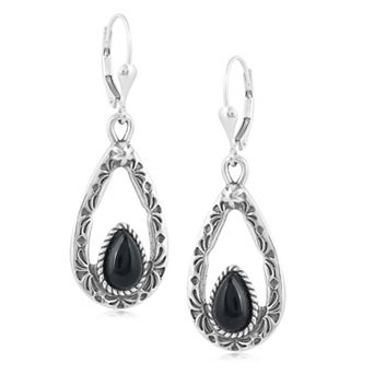 Southwest Spirit® Sterling Silver Gemstone Teardrop Drop Earrings