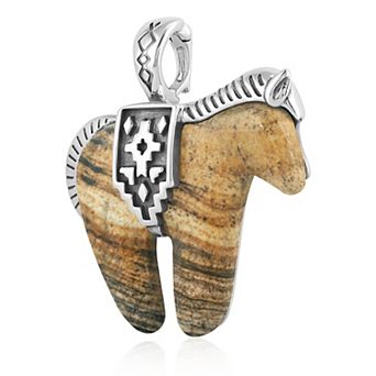 Southwest Spirit® Sterling Silver Rhodonite Jasper Spirit Horse Pendant
