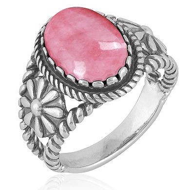 Southwest Spirit® Sterling Silver Rhondite Howlite Concha Ring