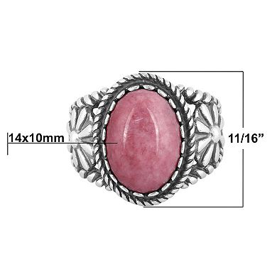 Southwest Spirit® Sterling Silver Rhondite Howlite Concha Ring