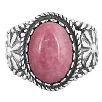 Southwest Spirit® Sterling Silver Rhondite Howlite Concha Ring