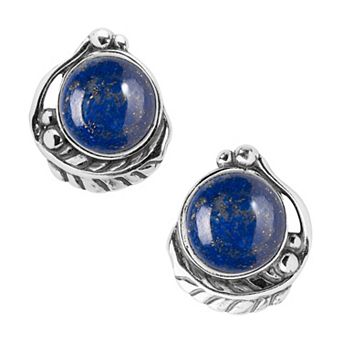 Southwest Spirit® Sterling Silver Lapis Lazuli Button Stud Earrings
