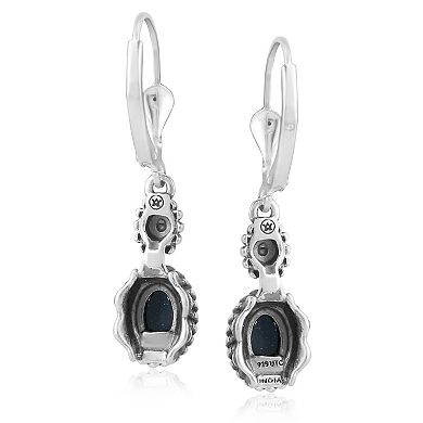 Southwest Spirit® Genuine Onyx Sterling Silver Lever Back Earrings