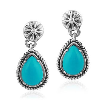 Southwest Spirit® Sterling Silver Turquoise Post Teardrop Earrings