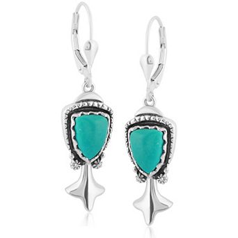 Southwest Spirit® Sterling Silver Turquoise Drop Arrow Earrings