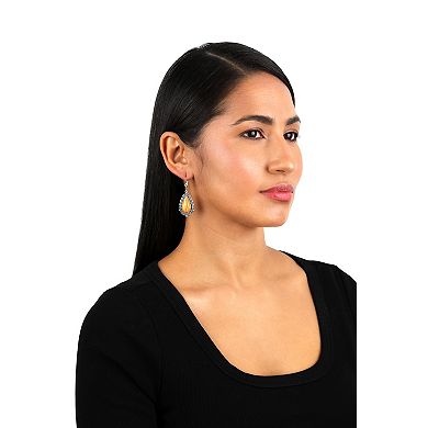 Southwest Spirit® Sterling Silver Pear-Shaped Spiny Oyster Drop & Dangle Earrings