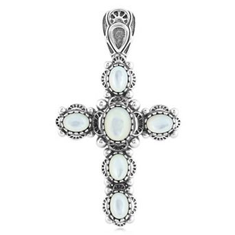 Southwest Spirit® Sterling Silver Mother of Pearl Cross Pendant