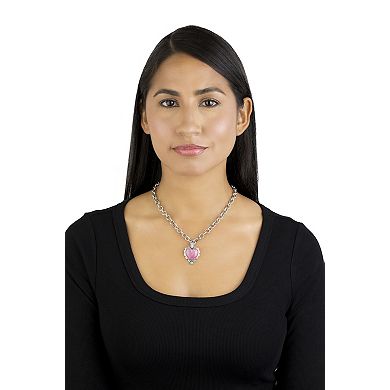 Southwest Spirit Sterling Silver Rhodonite & Turquoise Heart Pendant