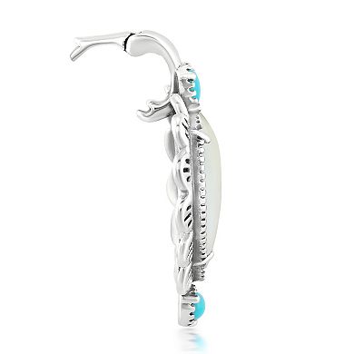 Southwest Spirit Sterling Silver Mother of Pearl & Turquoise Heart Pendant