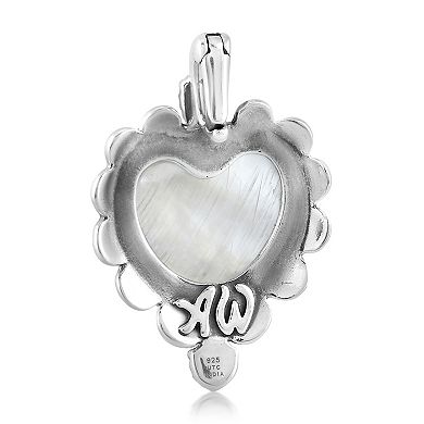 Southwest Spirit Sterling Silver Mother of Pearl & Turquoise Heart Pendant