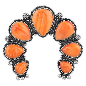 Southwest Spirit® Sterling Silver Spiny Oyster Naja Pendant Necklace