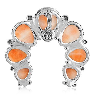 Southwest Spirit Sterling Silver Spiny Oyster Naja Pendant Necklace