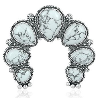 Southwest Spirit® Sterling Silver Howlite Naja Pendant Necklace