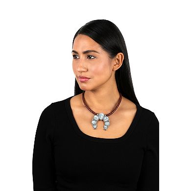 Southwest Spirit Sterling Silver Howlite Naja Pendant Necklace