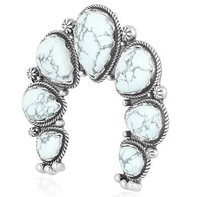 Southwest Spirit Sterling Silver Howlite Naja Pendant Necklace