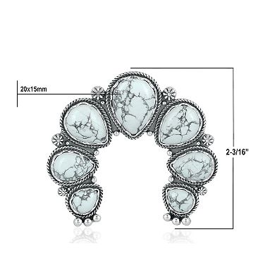 Southwest Spirit Sterling Silver Howlite Naja Pendant Necklace