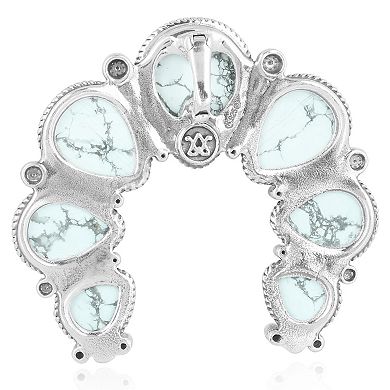 Southwest Spirit Sterling Silver Howlite Naja Pendant Necklace