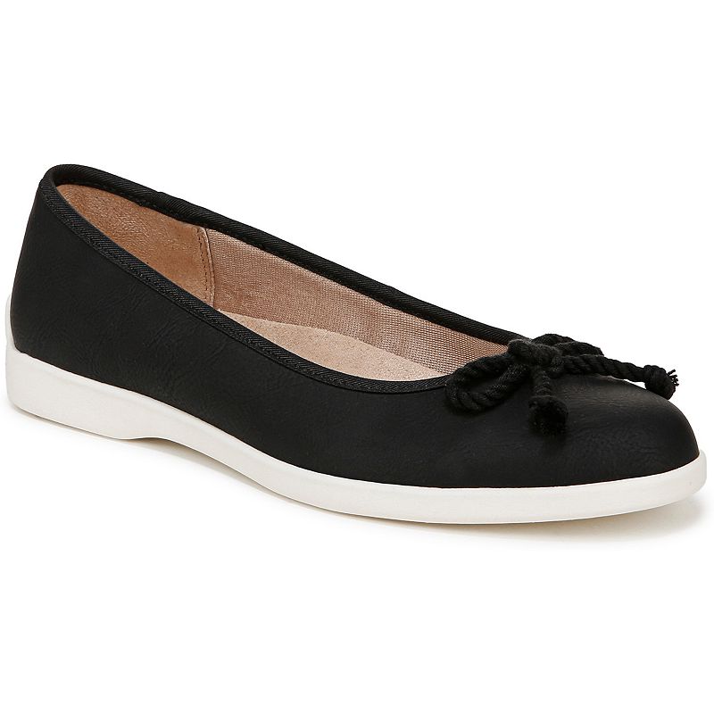 LifeStride Maura Women's Faux Leather Slip-On Ballerina Shoes, Size: 10, Black Faux Leather