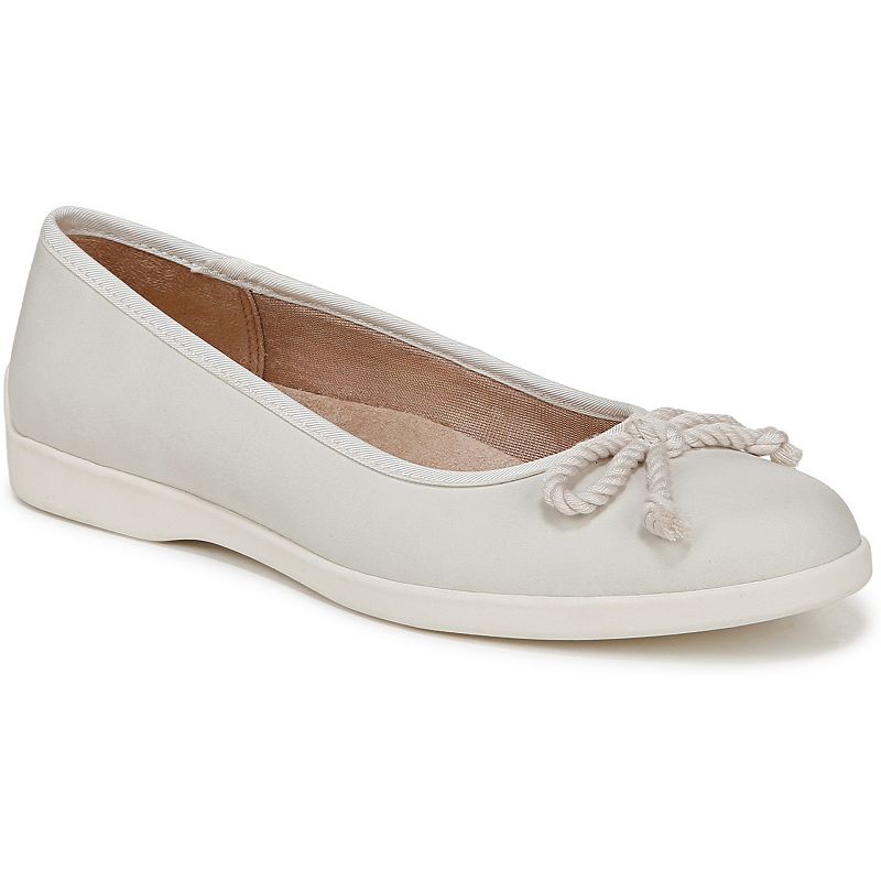 LifeStride Maura Women's Faux Leather Slip-On Ballerina Shoes, Size: 9.5 Wide, White Faux Leather