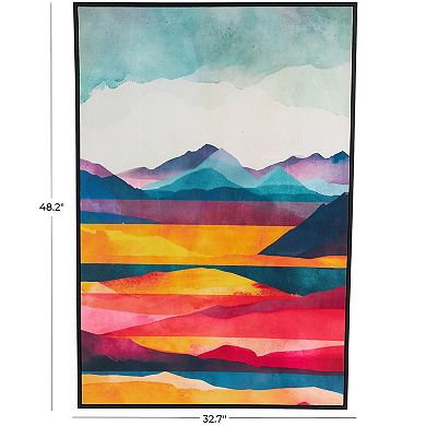 Stella & Eve Mountains and Lake View Framed Canvas Wall Art