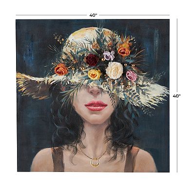 Stella & Eve 3D Flowers and Gold Jewels Canvas Wall Art