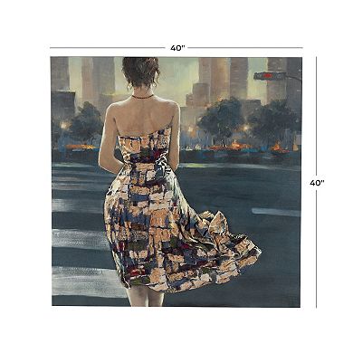 Stella & Eve 3D Fabric Dress Decorative Wall Art with Necklace