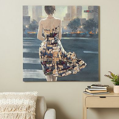 Stella & Eve 3D Fabric Dress Decorative Wall Art with Necklace