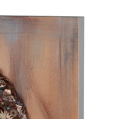 Stella & Eve 3D Fabric Headwear Canvas Decorative Wall Art with Gold Jewels