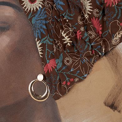 Stella & Eve 3D Fabric Headwear Canvas Decorative Wall Art with Gold Jewels