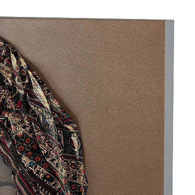 Stella & Eve 3D Fabric Women with Headwear & Gold Jewels Canvas Wall Art