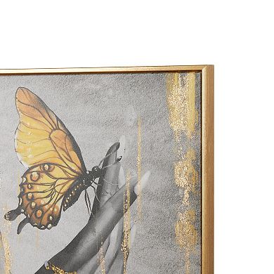 Stella & Eve Framed Wall Art with Jeweled Hands & Gold Foil Accents