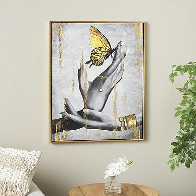 Stella & Eve Framed Wall Art with Jeweled Hands & Gold Foil Accents