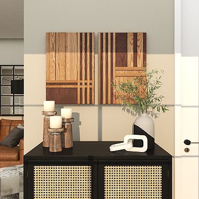 Stella & Eve Two-Toned Striped Wood Wall Decor 2-pc. Set