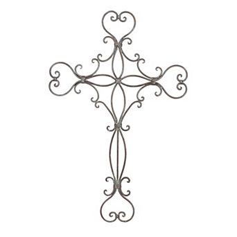 Stella & Eve Metal Scroll Cross Wall Decor