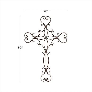 Stella & Eve Metal Scroll Cross Wall Decor