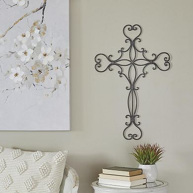 Stella & Eve Metal Scroll Cross Wall Decor