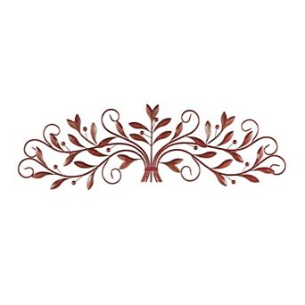 Stella & Eve Metal Long Scrolled Wall Decor with Beaded Accents