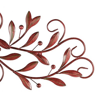 Stella & Eve Metal Long Scrolled Wall Decor with Beaded Accents