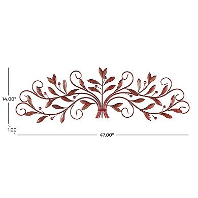 Stella & Eve Metal Long Scrolled Wall Decor with Beaded Accents