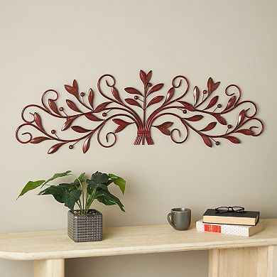 Stella & Eve Metal Long Scrolled Wall Decor with Beaded Accents