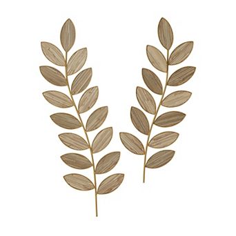 Stella & Eve Leaf Design Metal Wall Decor Set of 2