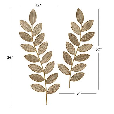 Stella & Eve Leaf Design Metal Wall Decor Set of 2