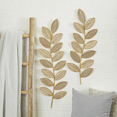 Stella & Eve Leaf Design Metal Wall Decor Set of 2